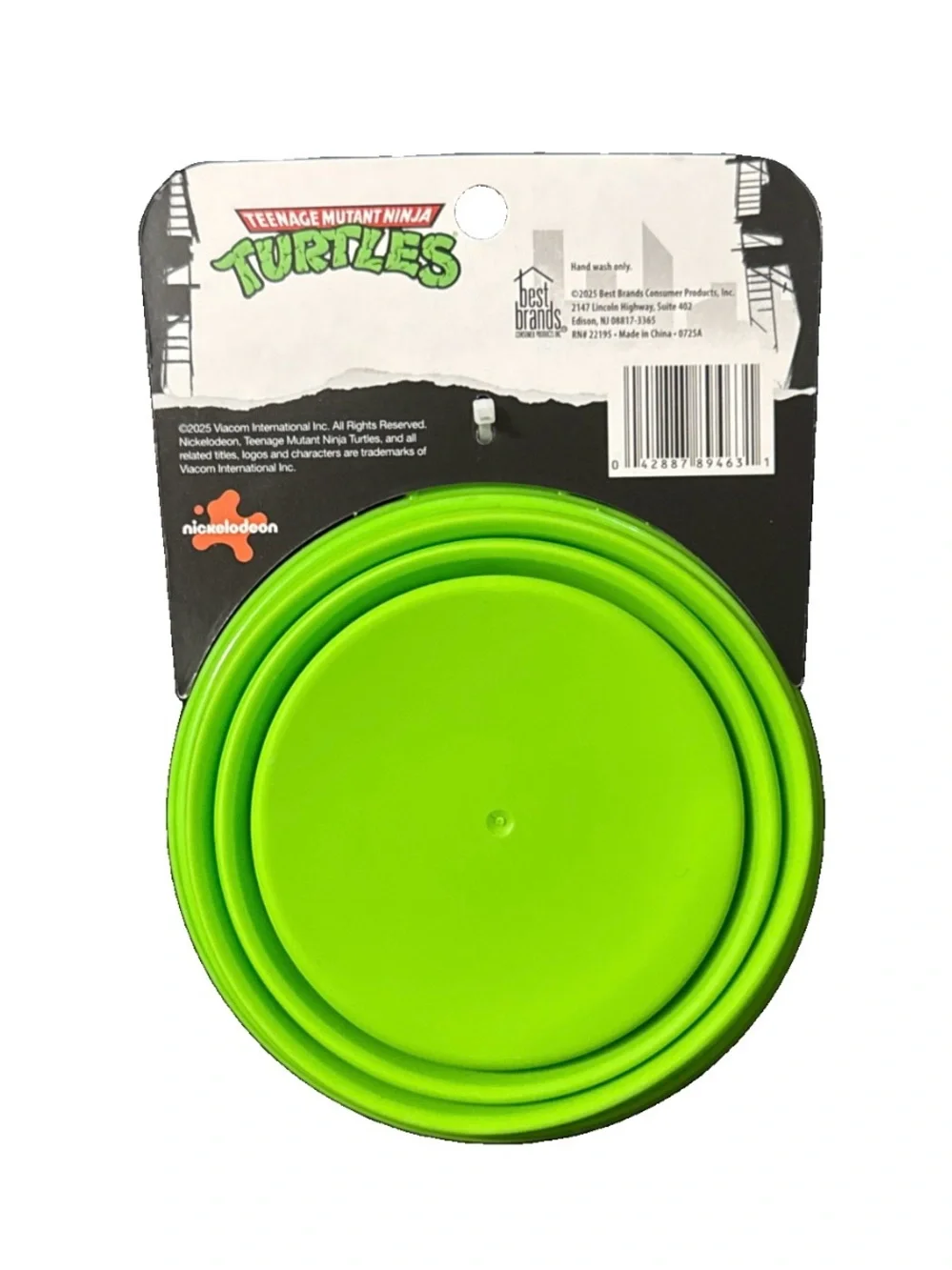 Silicone Collapsible Pet Bowl Green Ninja Turtles NEW